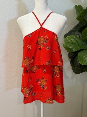 Lily white floral open shoulder summer top size L
